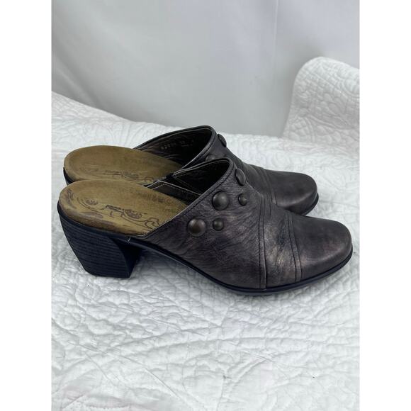 Romika Women 38 (US 6.5) Copper Studded Slip On Summer Clog Mules Shoes - Picture 10 of 11